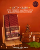Mayur Kalamkari Satin Crepe Saree