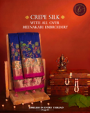 Crepe silk with all over meenakari