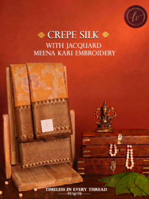 Crepe silk with jacquard