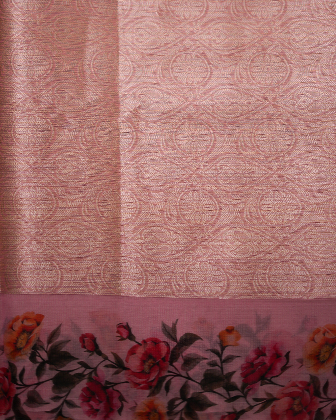 Blush Botanica Jacquard Tissue Kota Saree - Image 5