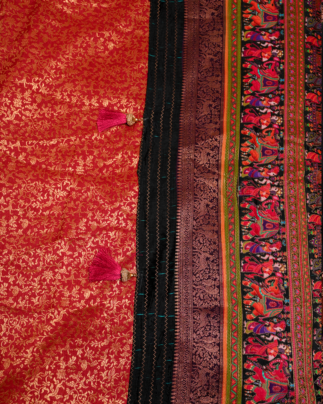 Neelambara Crepe Silk Saree with Meenakari Thread Embroidery - Image 4