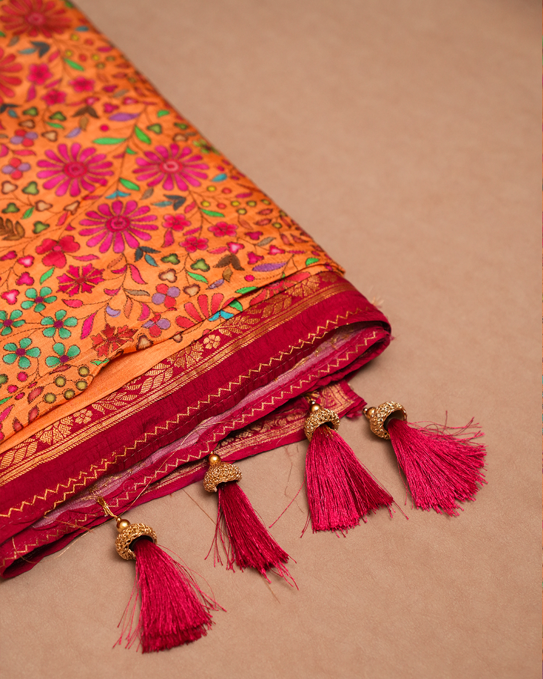 Gulnaar Bloom Digital Crepe Silk Saree - Image 3