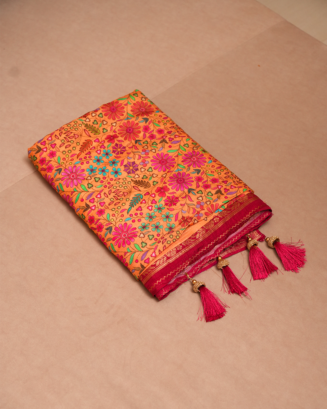 Gulnaar Bloom Digital Crepe Silk Saree - Image 5