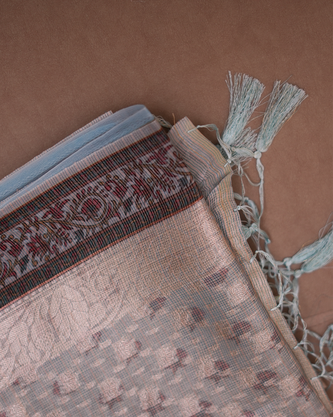 Neelambara Tissue Kota Brocade Saree - Image 2
