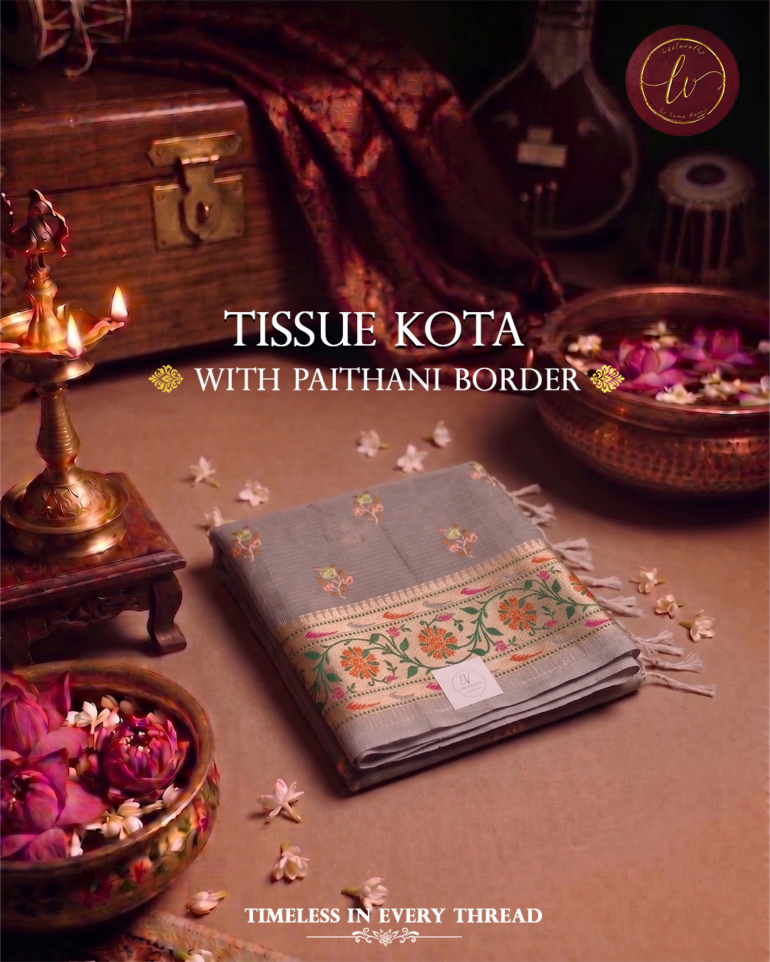 Neelambara Tissue Kota Paithani Saree