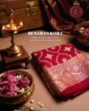 Banaras Kora Silk Saree with Silver Zari & Kanchipuram Border